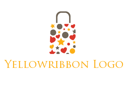 heart and circle shopping bag logo