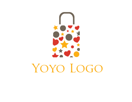 heart and circle shopping bag logo