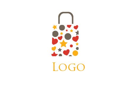 heart and circle shopping bag logo