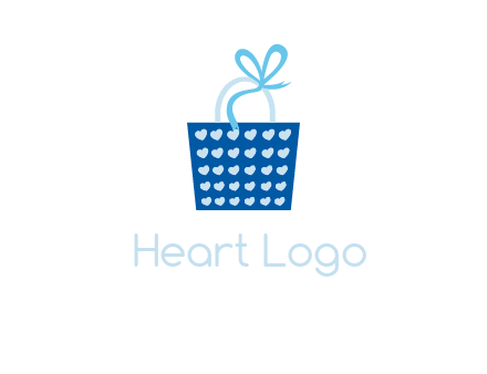 hearts gift box with ribbons logo