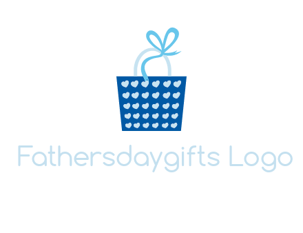 hearts gift box with ribbons logo