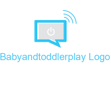 computer screen and chat bubble with waves logo