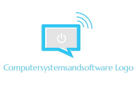 computer screen and chat bubble with waves logo