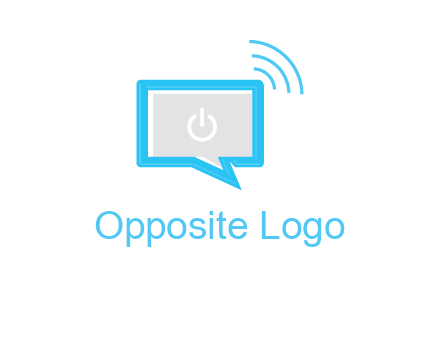 computer screen and chat bubble with waves logo