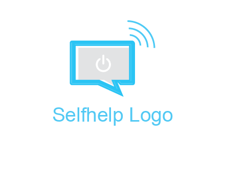 computer screen and chat bubble with waves logo
