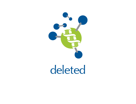 molecules and DNA in circle medical logo