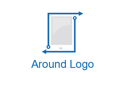 mobile with arrows and circuit logo