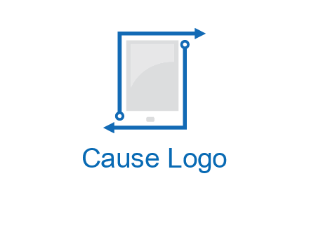 mobile with arrows and circuit logo