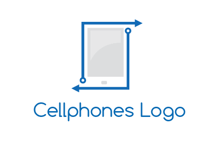 mobile with arrows and circuit logo