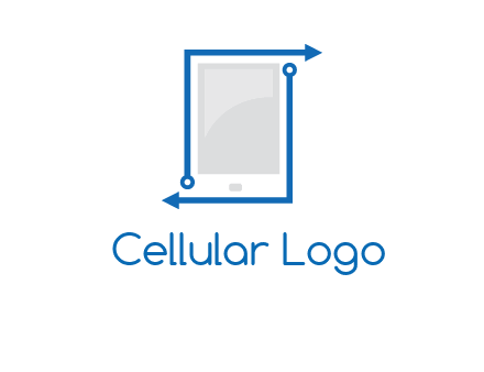 mobile with arrows and circuit logo