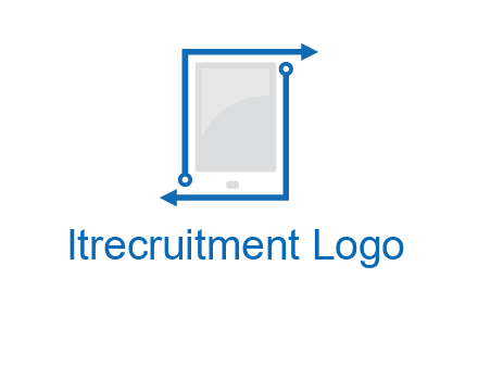 mobile with arrows and circuit logo