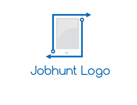 mobile with arrows and circuit logo