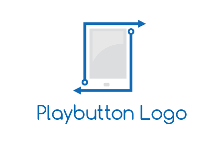 mobile with arrows and circuit logo