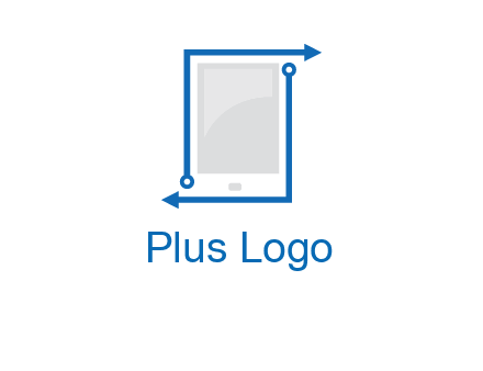 mobile with arrows and circuit logo
