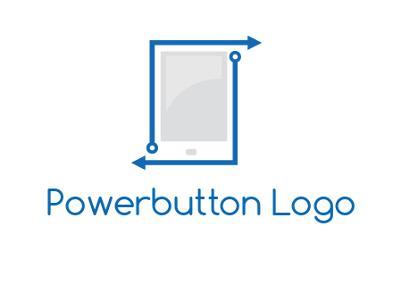 mobile with arrows and circuit logo