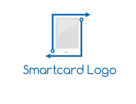 mobile with arrows and circuit logo