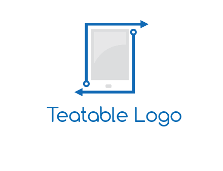 mobile with arrows and circuit logo