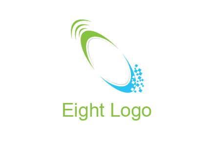 swooshes with pixels logo