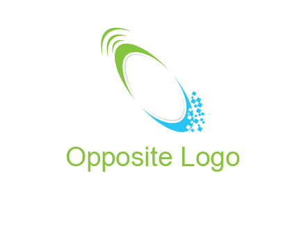 swooshes with pixels logo
