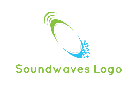 swooshes with pixels logo