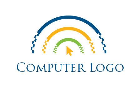 digital line and mouse cursor logo