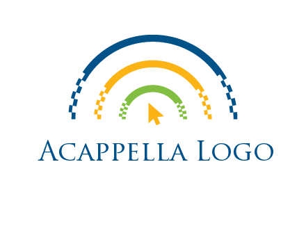 digital line and mouse cursor logo