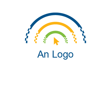 digital line and mouse cursor logo