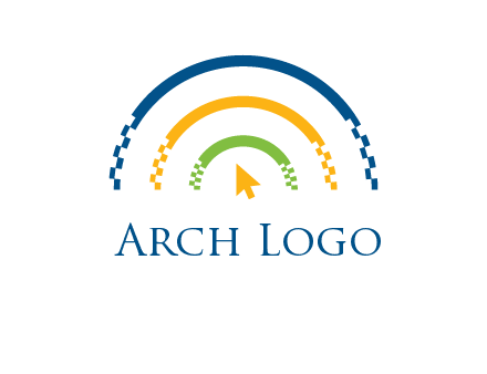 digital line and mouse cursor logo