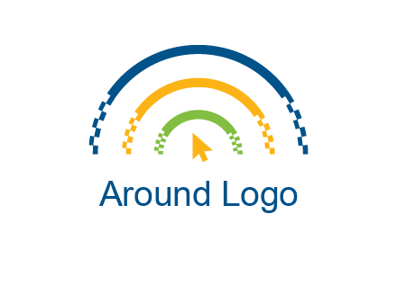 digital line and mouse cursor logo