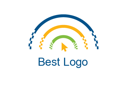 digital line and mouse cursor logo