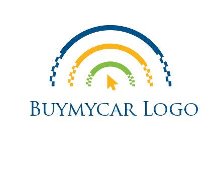 digital line and mouse cursor logo