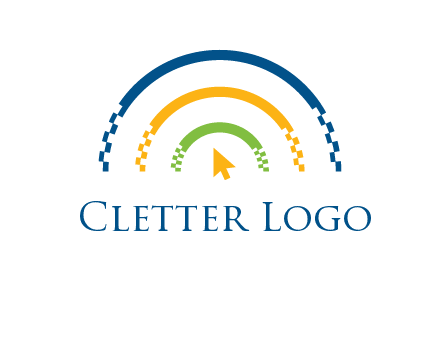 digital line and mouse cursor logo
