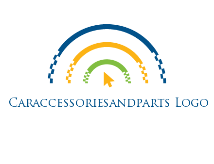 digital line and mouse cursor logo