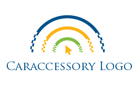 digital line and mouse cursor logo
