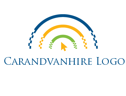 digital line and mouse cursor logo