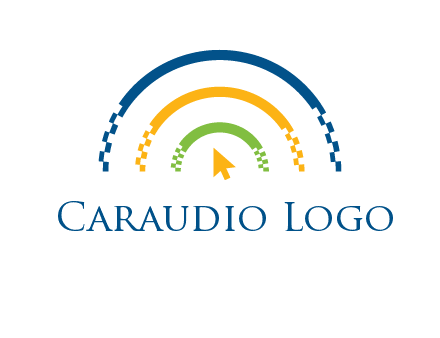 digital line and mouse cursor logo