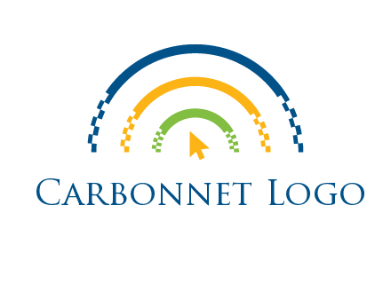 digital line and mouse cursor logo
