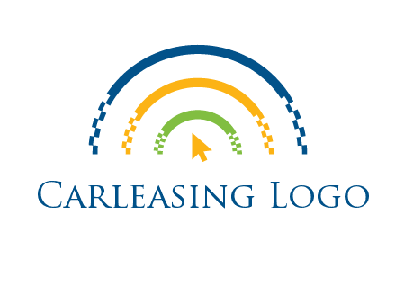 digital line and mouse cursor logo