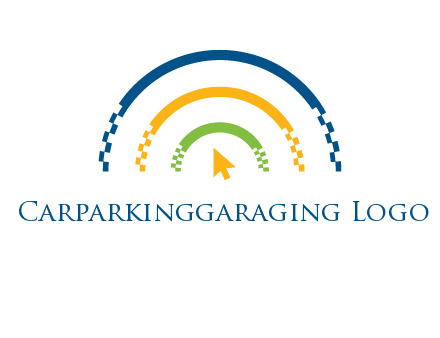 digital line and mouse cursor logo