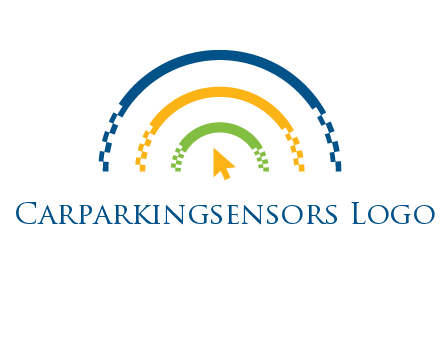 digital line and mouse cursor logo