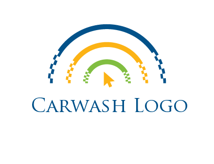 digital line and mouse cursor logo