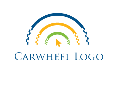 digital line and mouse cursor logo