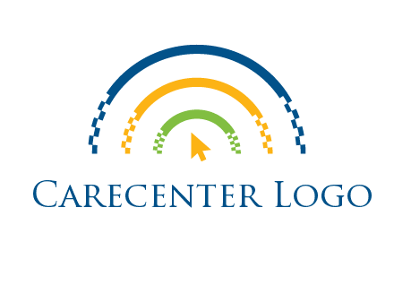 digital line and mouse cursor logo