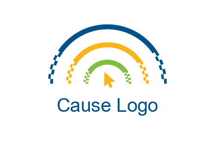 digital line and mouse cursor logo