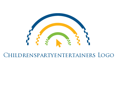 digital line and mouse cursor logo
