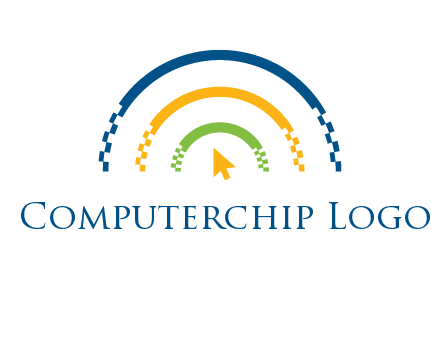 digital line and mouse cursor logo