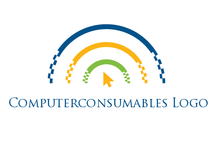 digital line and mouse cursor logo