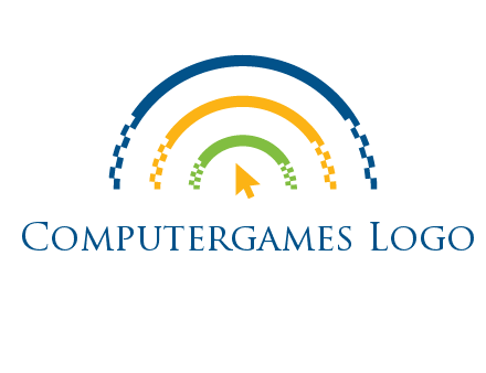 digital line and mouse cursor logo