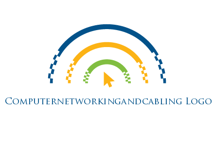 digital line and mouse cursor logo