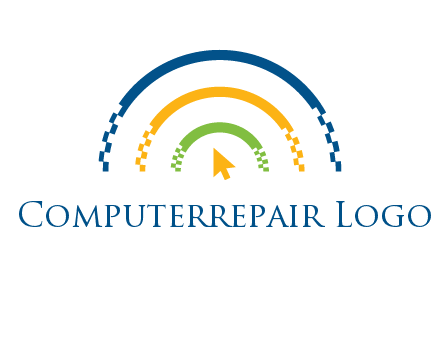 digital line and mouse cursor logo